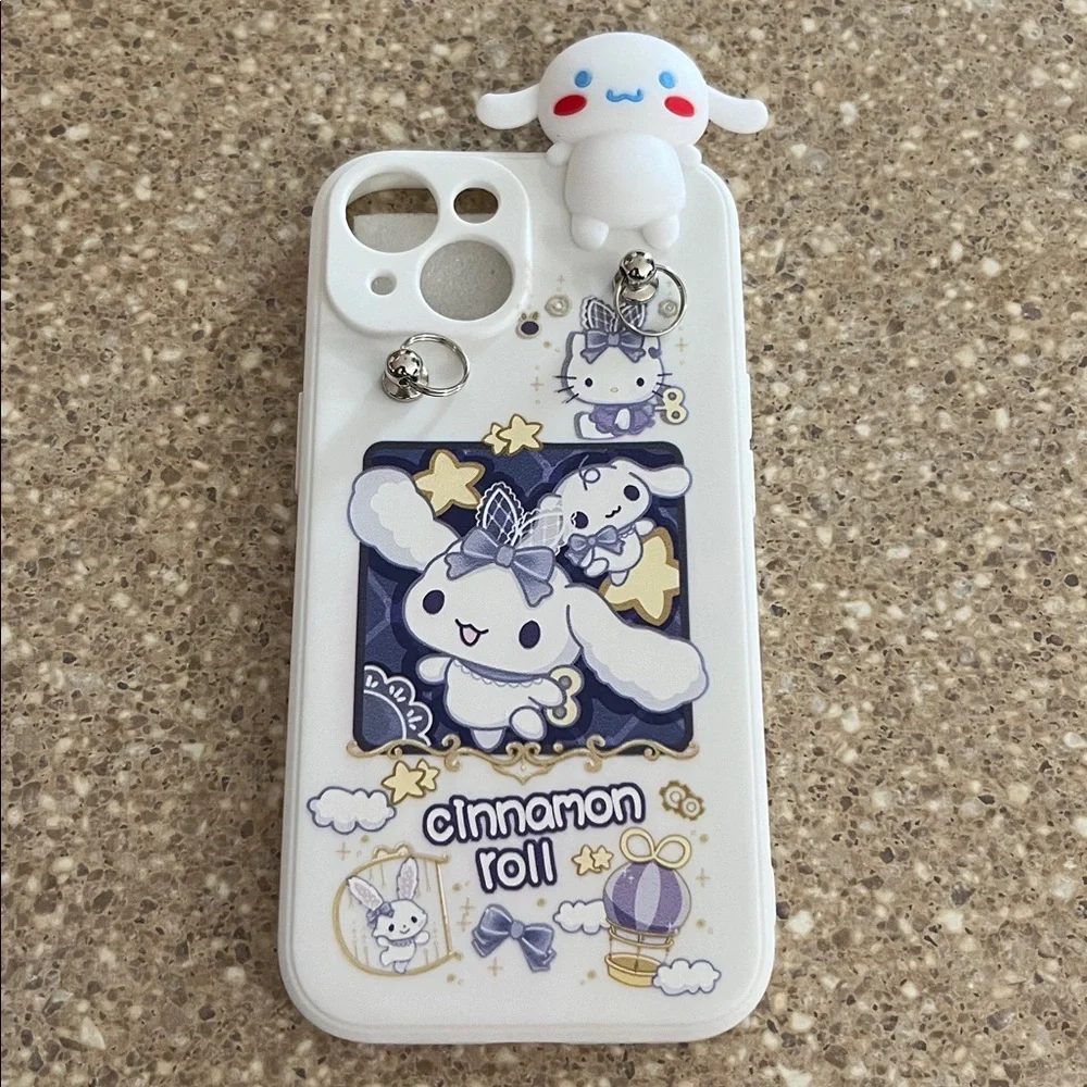 Sanrio Cinnamoroll iPhone 15 Phone Case with phone Lanyard and pop socket